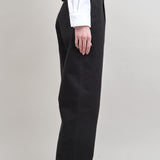 Kapital Clothing Brand Wide Leg Chino High Waist NIME Pants in Black Denim Trouser