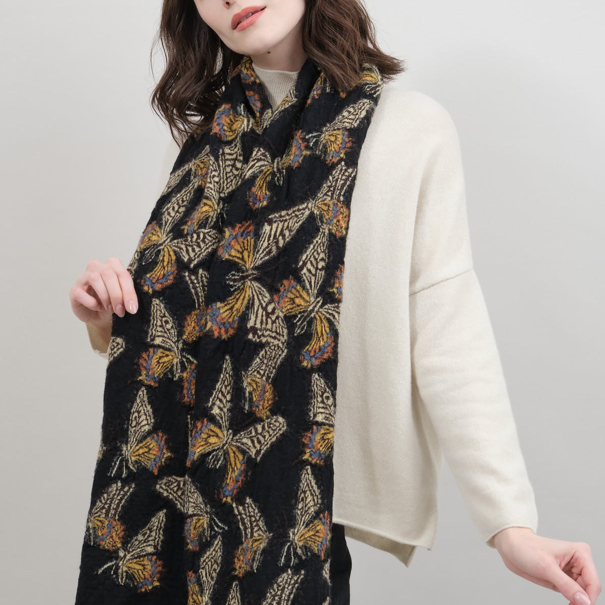 Kapital Souvenir Fulling Wool Happy Scarf Tiger Print Female Kapital Women's