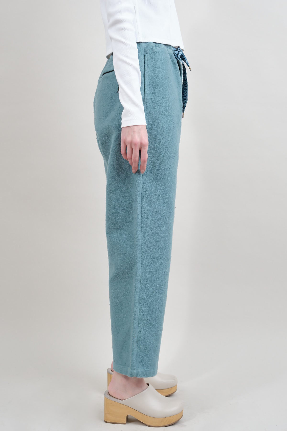 Kapital Napped Heat-Corduroy Easy Pants in Turquoise