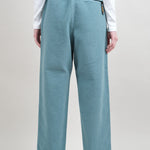Straight Leg Kapital Corduroy Cotton Easy Pant in Turquoise