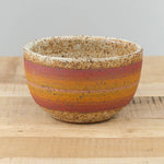 Kat and Roger Handmade Ceramics Deep Side Serving Bowl in Warm Stripes