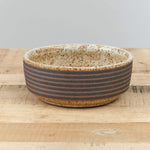 Kat and Roger Handmade Ceramics Side Serving Bowl in Black and White Stripes