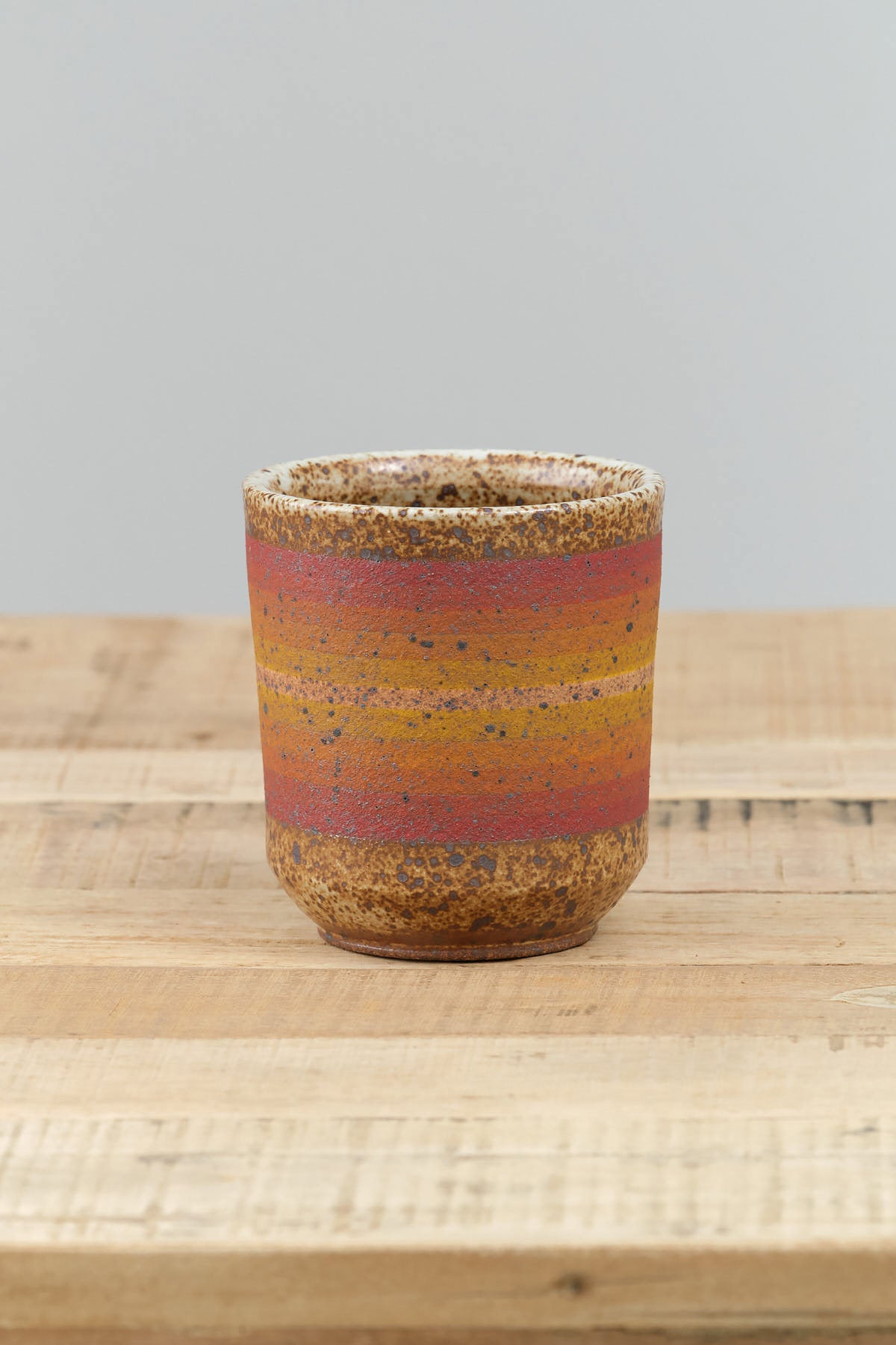 Warm Stripes Kat and Roger Ceramics Straight Tumbler