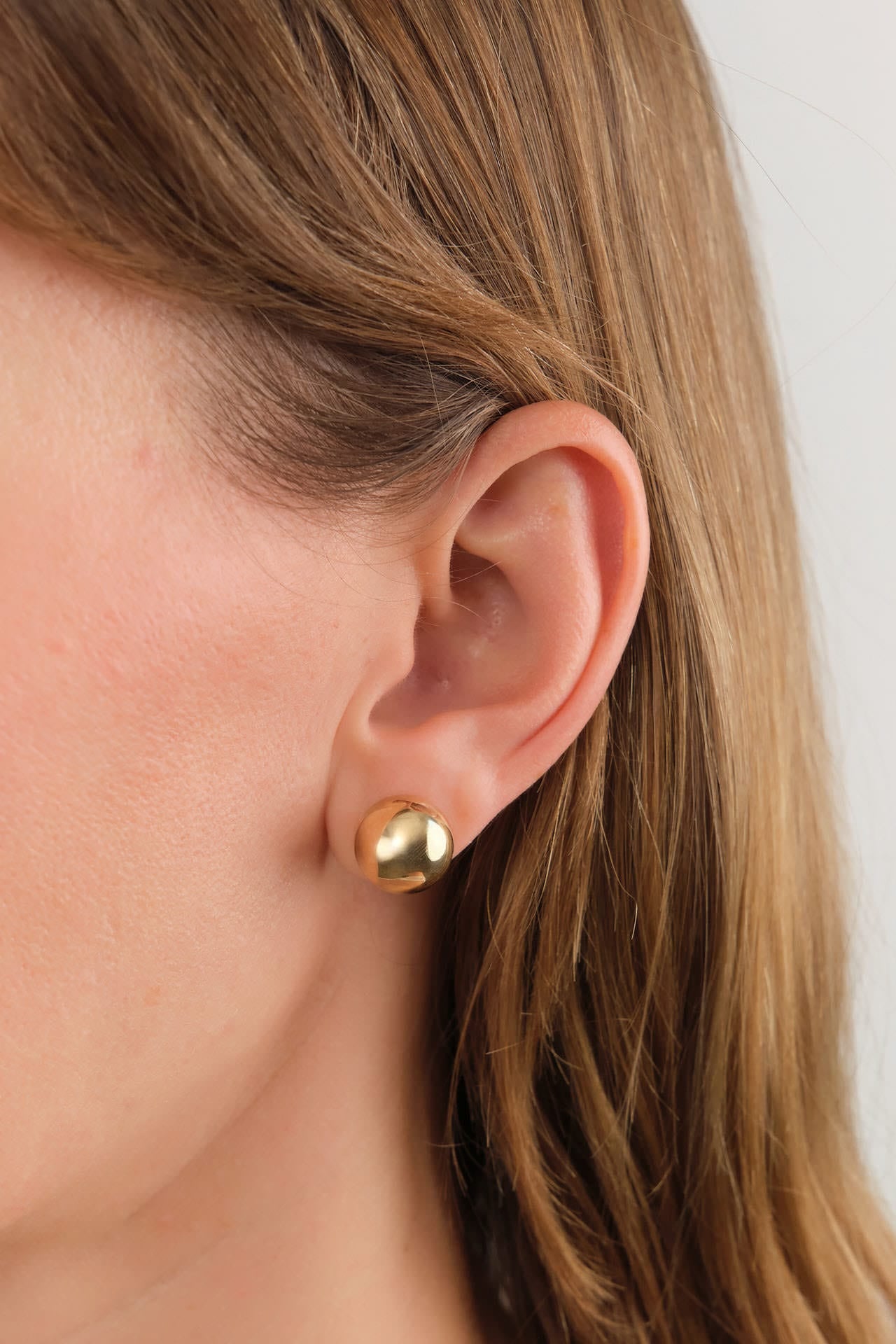 Kathleen Whitaker Jewelry Earrings Large Sphere Stud Earring 14K Yellow Gold / Single