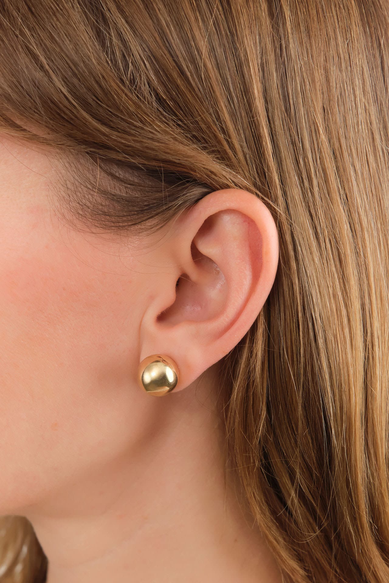 Kathleen Whitaker Jewelry Earrings Large Sphere Stud Earring 14K Yellow Gold / Single