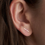 Kathleen Whitaker Jewelry Earrings Long Staple Stud Earring 14K Yellow Gold / Single