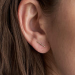 Kathleen Whitaker Jewelry Earrings Long Staple Stud Earring 14K Yellow Gold / Single