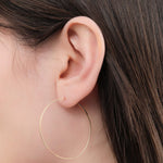 Kathleen Whitaker Jewelry Earrings Medium Hoop Earrings 14K Yellow Gold / Pair
