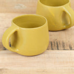 Kati Von Lehman Handmade Ceramics 8 oz Coffee Mug in Turmeric Yellow Glaze