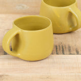 Kati Von Lehman Handmade Ceramics 8 oz Coffee Mug in Turmeric Yellow Glaze