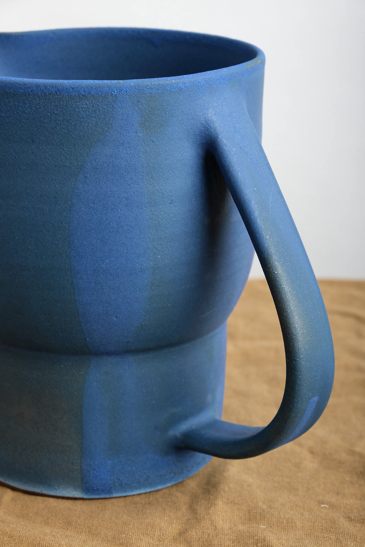 Matte Blue Water pitcher with Ergonomic handle 
