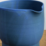 Easy Pour Spout on Handmade Matte Blue Water Pitcher