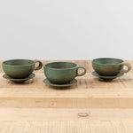 Kati Von Lehman Home CoffeeTea Cappuccino Mug and Saucer in Emerald Emerald