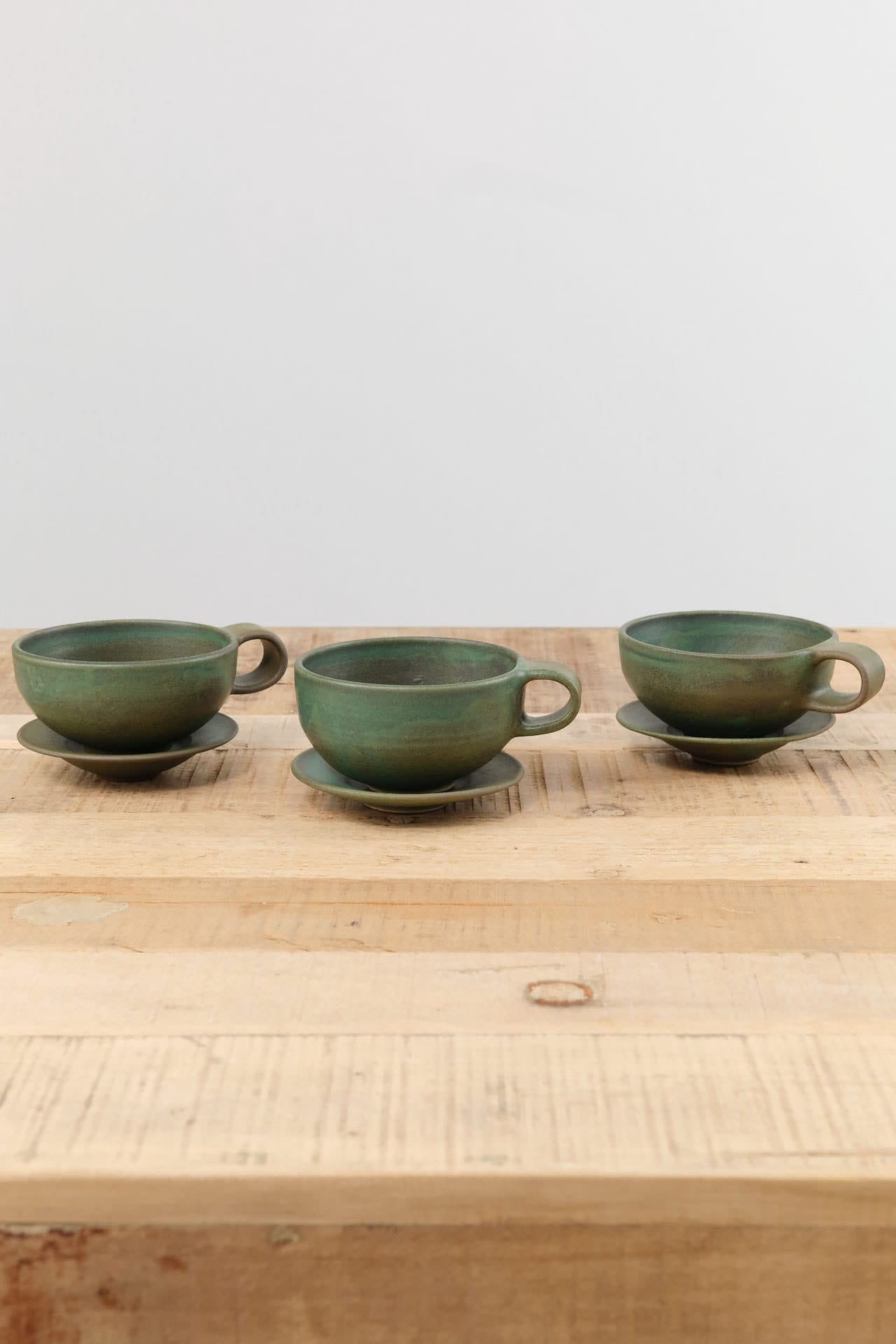 Kati Von Lehman Home CoffeeTea Cappuccino Mug and Saucer in Emerald Emerald