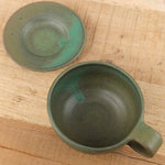 Kati Von Lehman Home CoffeeTea Cappuccino Mug and Saucer in Emerald Emerald