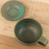 Kati Von Lehman Home CoffeeTea Cappuccino Mug and Saucer in Emerald Emerald