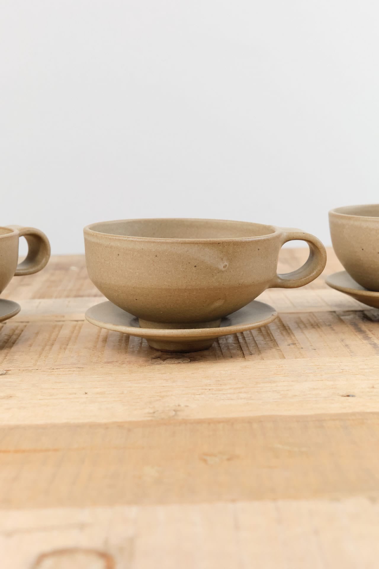 Kati Von Lehman Home CoffeeTea Cappuccino Mug and Saucer in Taupe Taupe