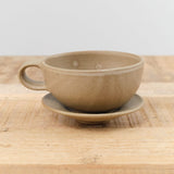 Kati Von Lehman Home CoffeeTea Cappuccino Mug and Saucer in Taupe Taupe
