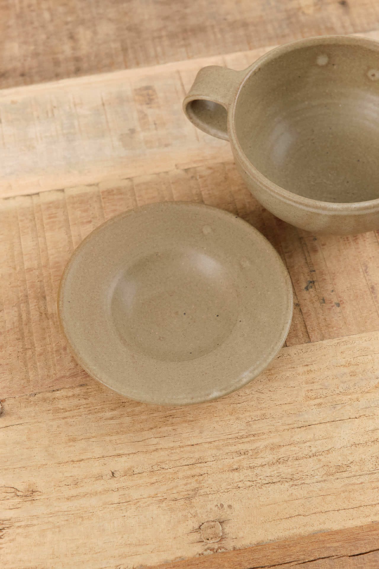 Kati Von Lehman Home CoffeeTea Cappuccino Mug and Saucer in Taupe Taupe