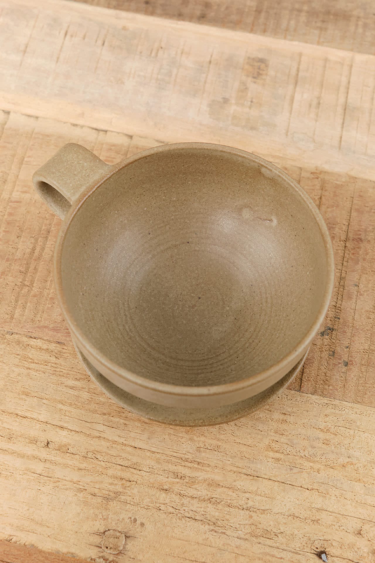 Kati Von Lehman Home CoffeeTea Cappuccino Mug and Saucer in Taupe Taupe