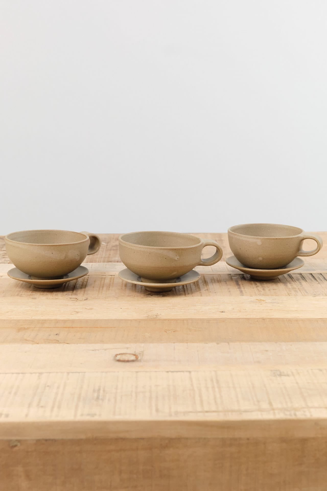 Kati Von Lehman Home CoffeeTea Cappuccino Mug and Saucer in Taupe Taupe