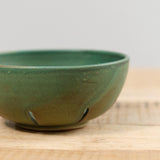 Handmade Ceramic Fruit Colander in Emerald Green Glaze by Kati Von Lehman 