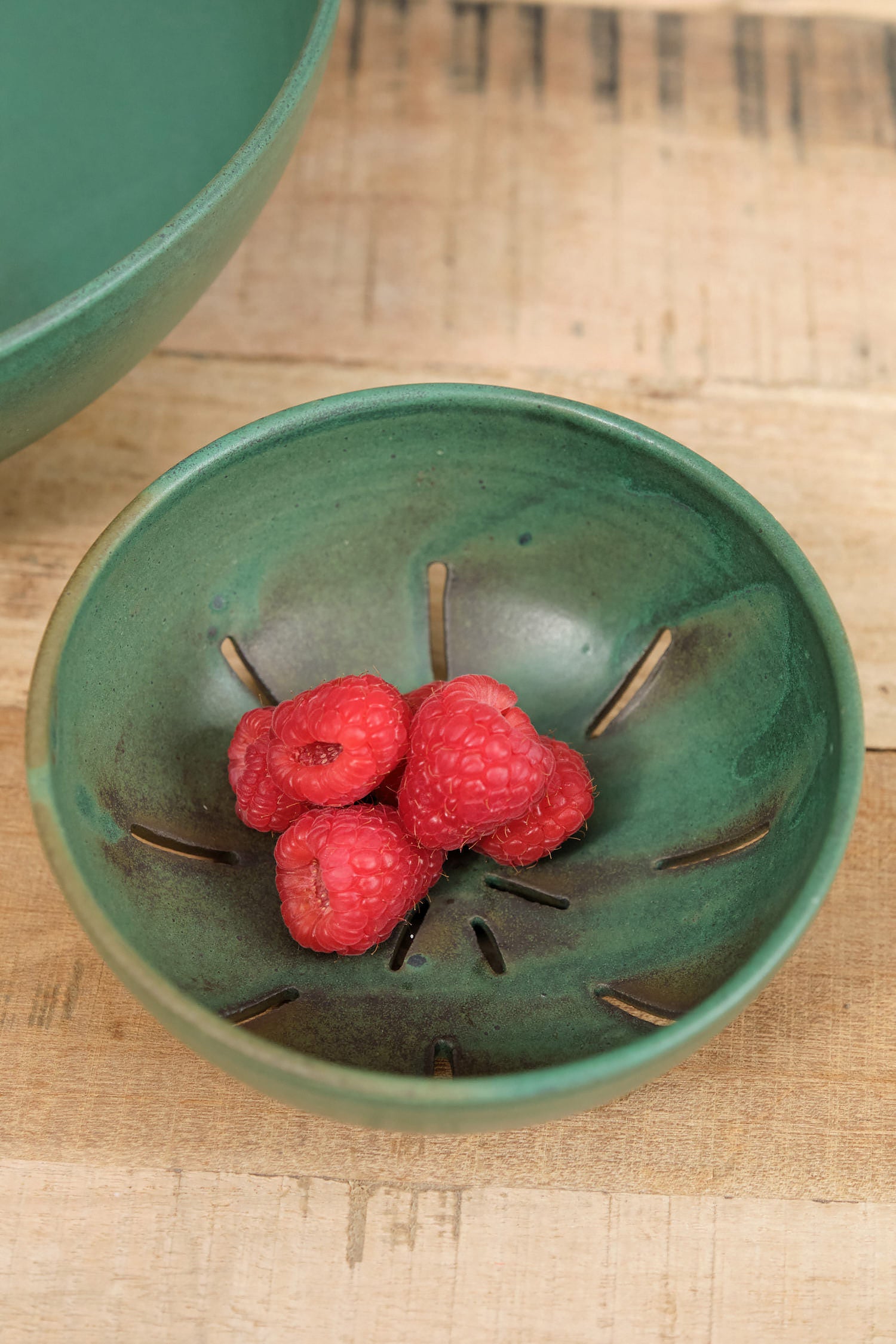 Kati Von Lehman Fruit Colander in Emerald