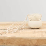 White Stoneware Hanging Cinched Planter by Kati Von Lehman