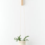 Kati Von Lehman Hanging Cinched Planter in White Stoneware