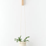 Kati Von Lehman Hanging Cinched Planter in White Stoneware