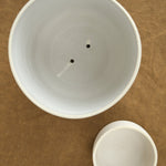 Kati Von Lehman Home Planters Large Pedestal Planter in White White