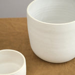 Kati Von Lehman Home Planters Large Pedestal Planter in White White