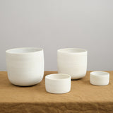 Kati Von Lehman Home Planters Large Pedestal Planter in White White