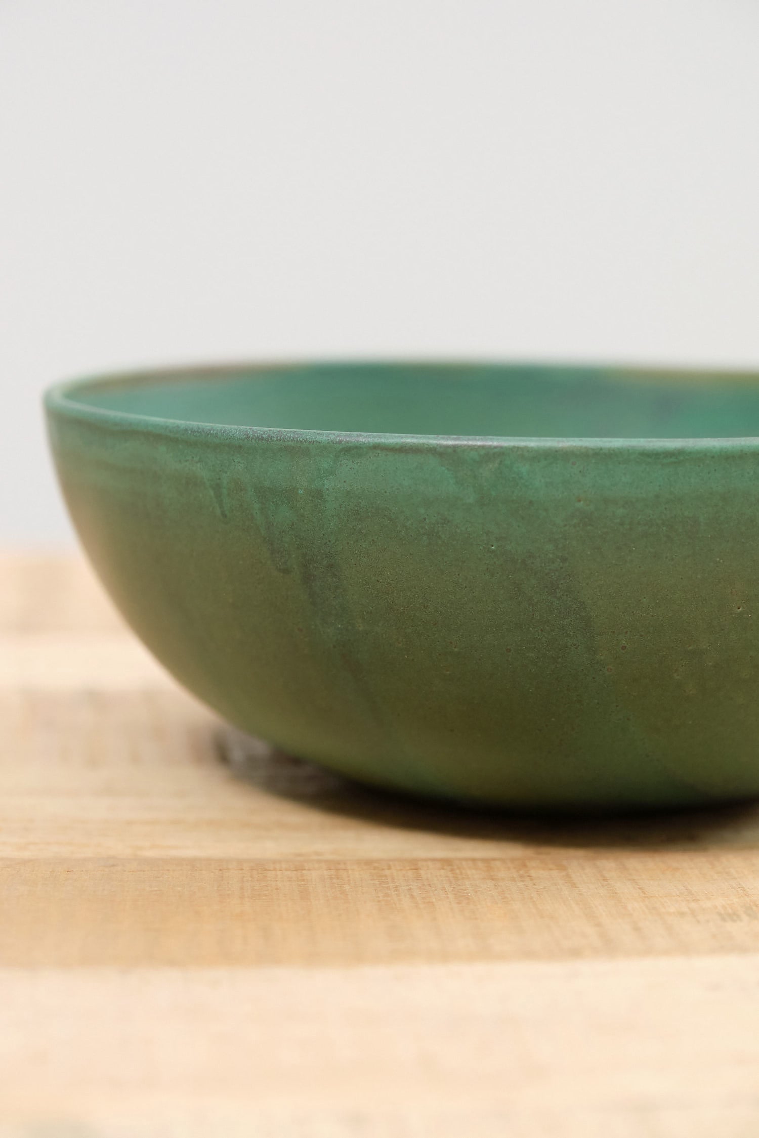 Large Salad Bowl in Emerald Green Glaze by Kati Von Lehman Ceramic