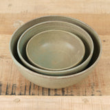 Kati Von Lehman Handmade Ceramic Nesting Kitchen Bowls in Jade Green