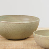 Handmade Ceramic Nesting Kitchen Bowls in Jade Green by Kati Von Lehman