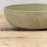 Kati Von Lehman Handmade Shallow Ramen Bowl Ceramic Pottery in Jade Green Glaze 