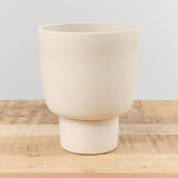 Kati Von Lehman Home Planters Small Pedestal Planter White