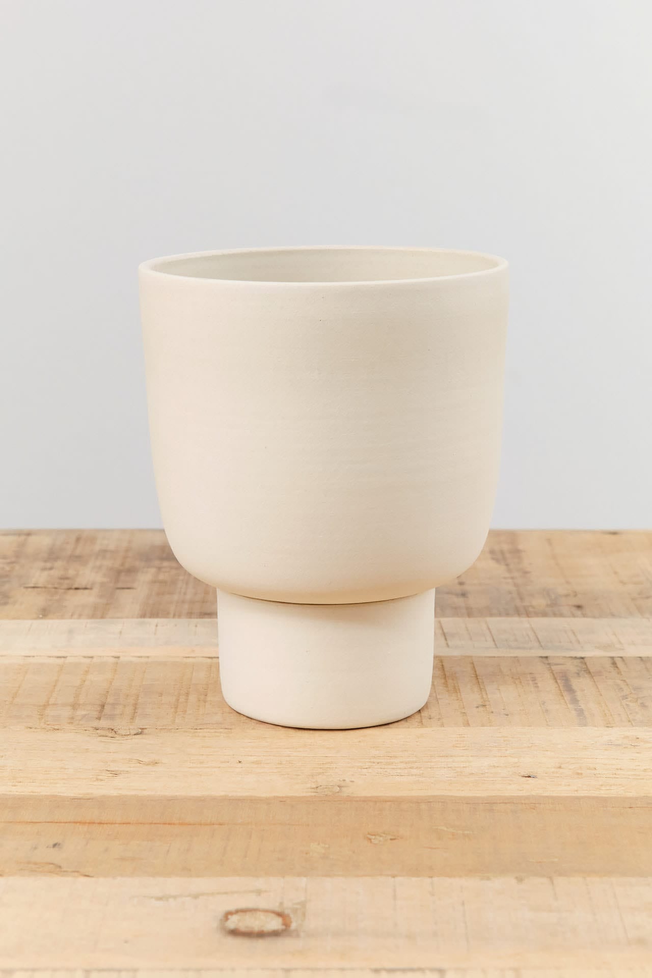 Kati Von Lehman Home Planters Small Pedestal Planter White