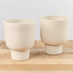 Kati Von Lehman Home Planters Small Pedestal Planter White