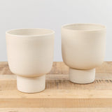 Kati Von Lehman Home Planters Small Pedestal Planter White