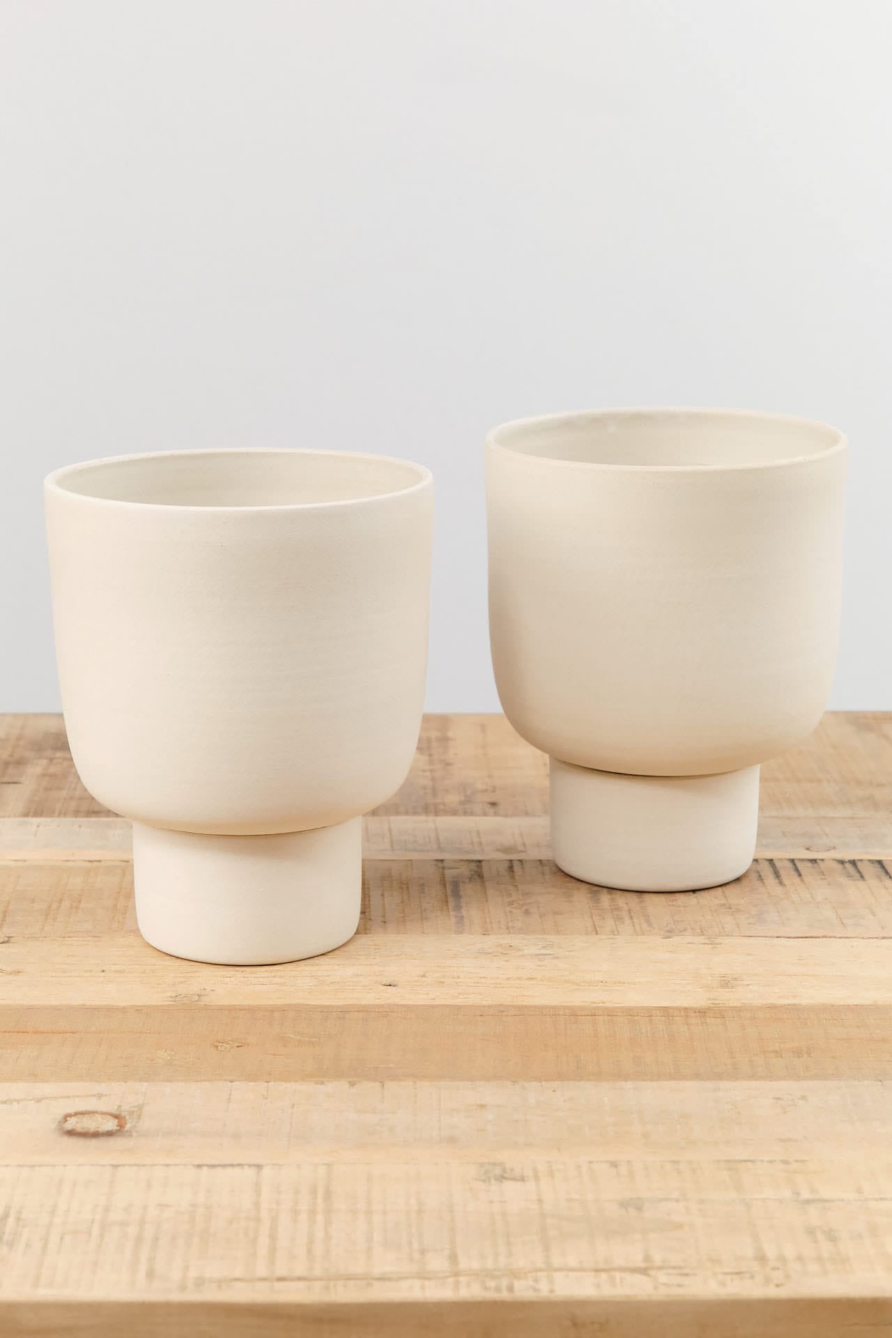 Kati Von Lehman Home Planters Small Pedestal Planter White