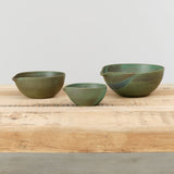 Spouted Nesting Bowl Set by Kati Von Lehman in Emerald