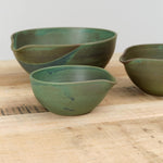 Emerald Spouted Nesting Bowl Set by Kati Von Lehman