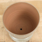 Brown Stoneware and Eggshell Striped Flowerpot by Kati Von Lehman