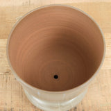 Brown Stoneware and Eggshell Striped Flowerpot by Kati Von Lehman