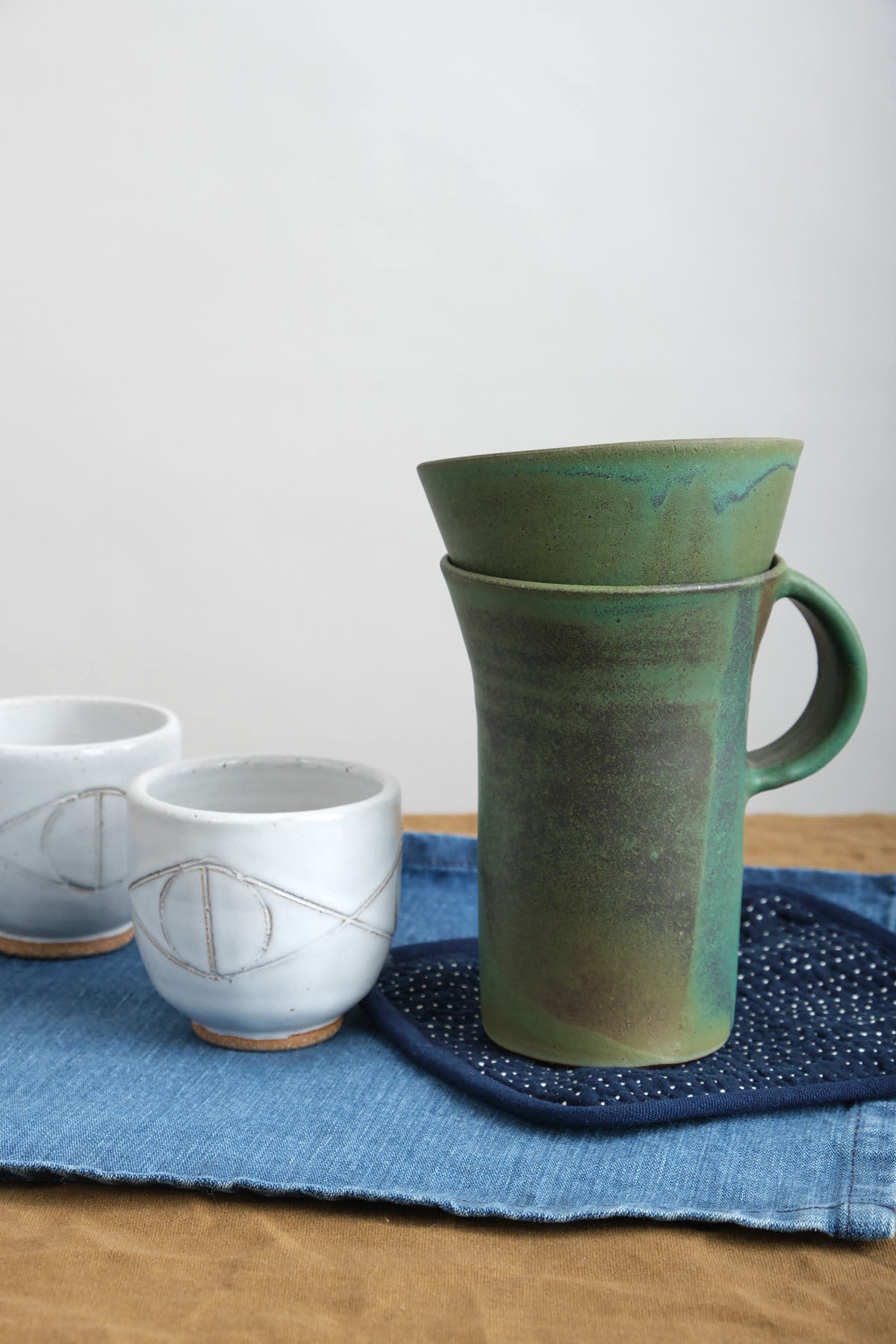 Emerald Ceramic Travel mug and Pour Over Set
