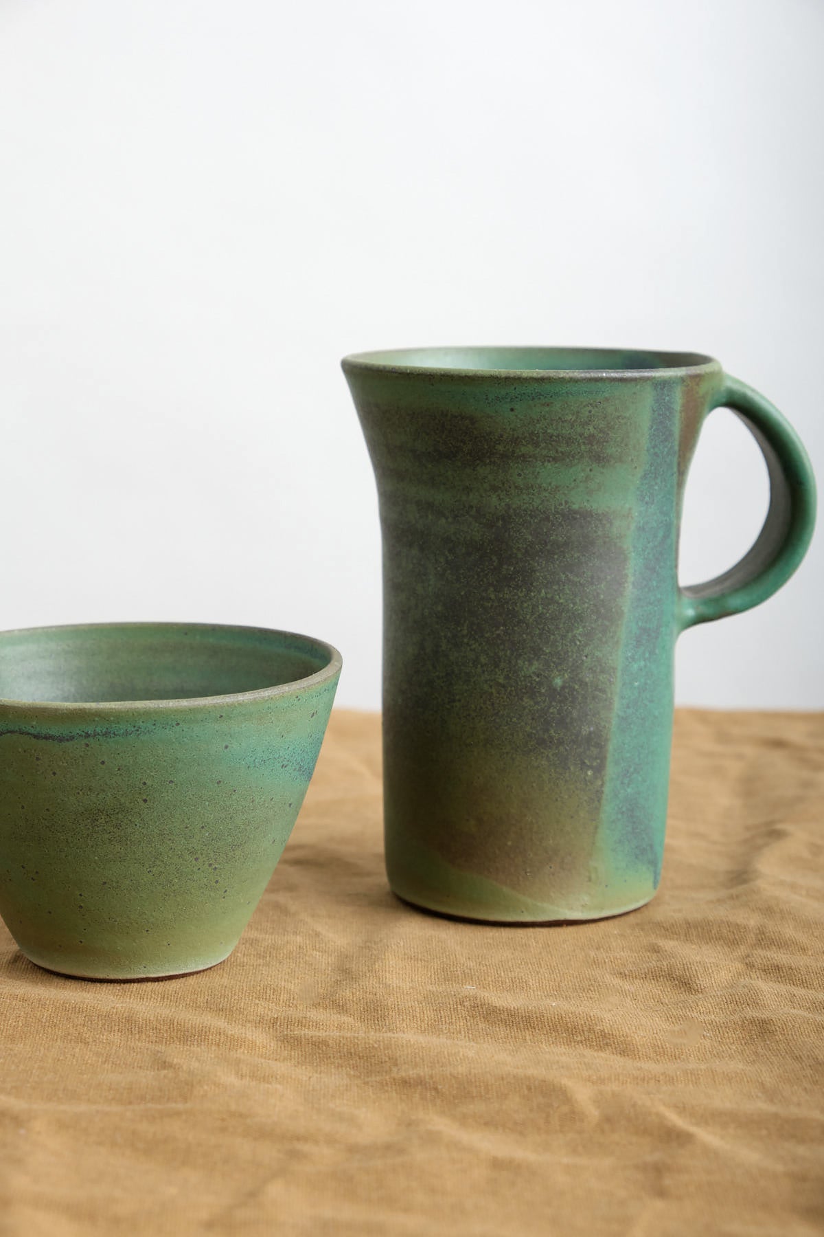 Emerald Glazed Travel Mug and Pour Over Set 