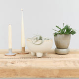 Kati Von Lehman Tripod Planter in White Stoneware