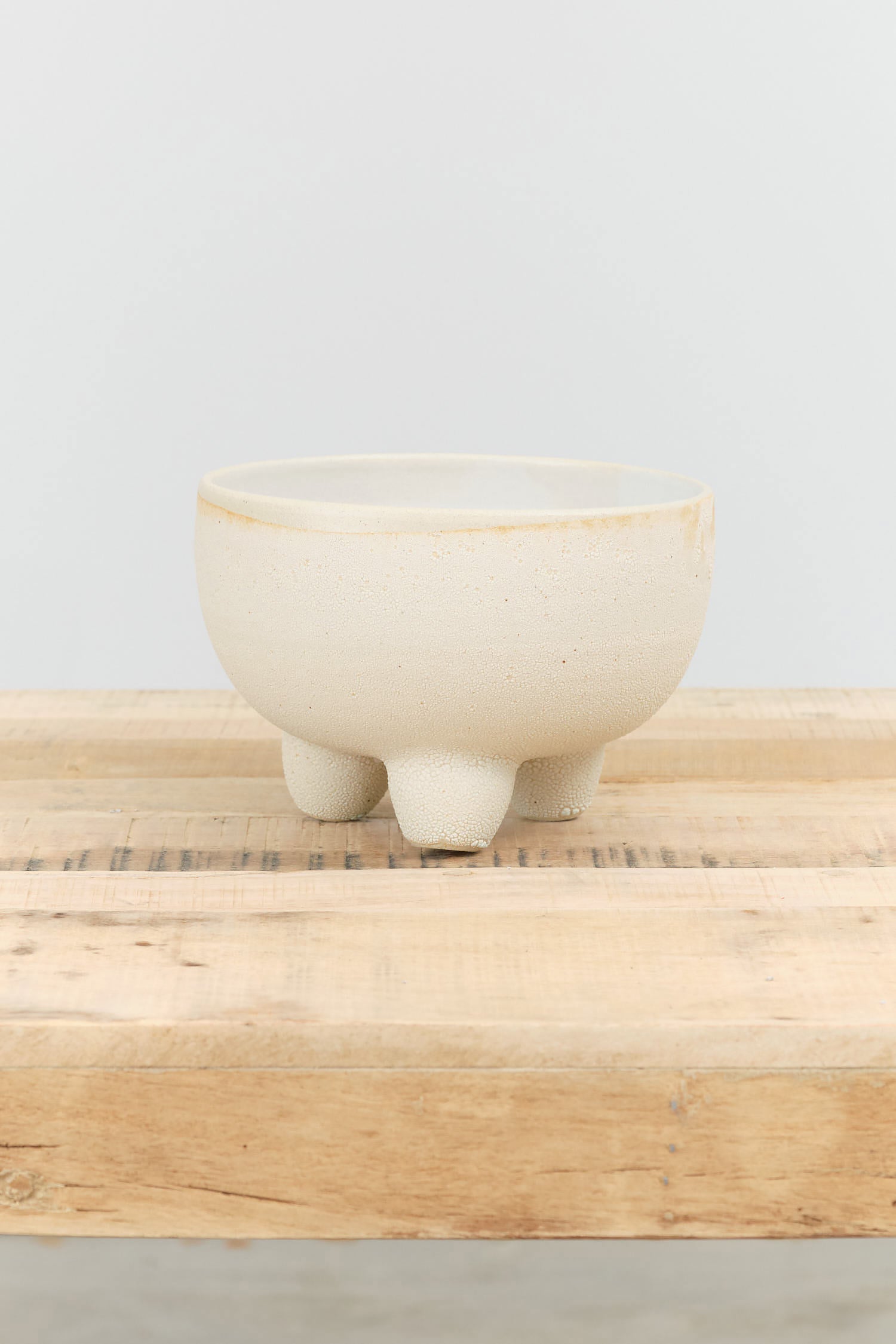 Tripod Planter by Kati Von Lehman in White Stoneware